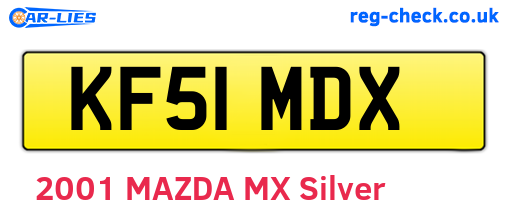 KF51MDX are the vehicle registration plates.