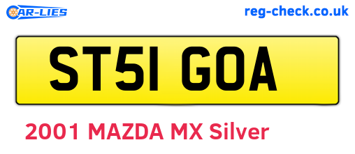ST51GOA are the vehicle registration plates.