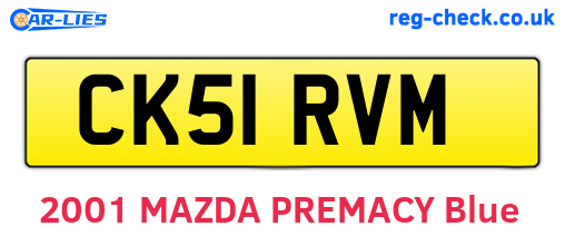 CK51RVM are the vehicle registration plates.