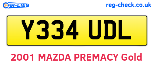 Y334UDL are the vehicle registration plates.