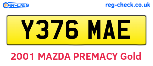 Y376MAE are the vehicle registration plates.