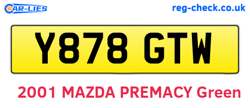 Y878GTW are the vehicle registration plates.