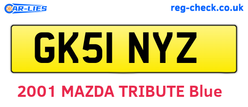 GK51NYZ are the vehicle registration plates.