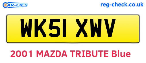 WK51XWV are the vehicle registration plates.