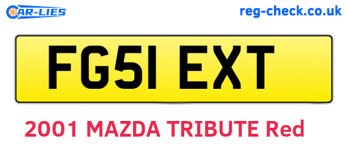 FG51EXT are the vehicle registration plates.