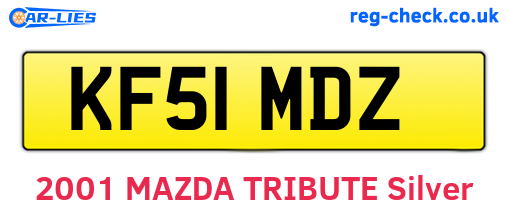 KF51MDZ are the vehicle registration plates.