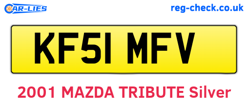 KF51MFV are the vehicle registration plates.