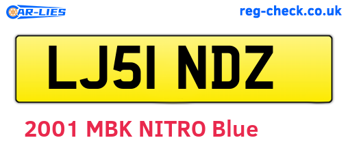 LJ51NDZ are the vehicle registration plates.