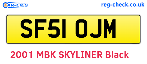 SF51OJM are the vehicle registration plates.