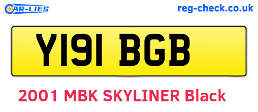 Y191BGB are the vehicle registration plates.