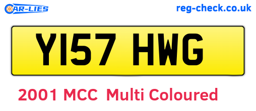 Y157HWG are the vehicle registration plates.