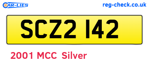 SCZ2142 are the vehicle registration plates.