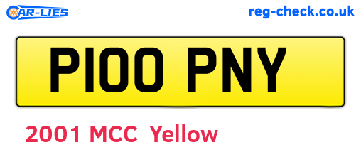 P100PNY are the vehicle registration plates.