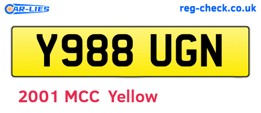 Y988UGN are the vehicle registration plates.
