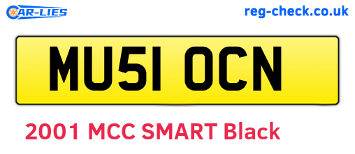 MU51OCN are the vehicle registration plates.