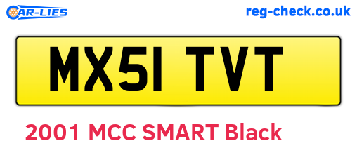 MX51TVT are the vehicle registration plates.