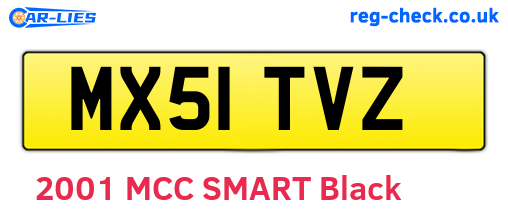 MX51TVZ are the vehicle registration plates.