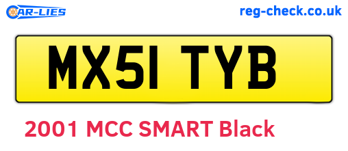 MX51TYB are the vehicle registration plates.