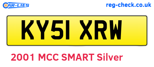 KY51XRW are the vehicle registration plates.