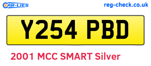 Y254PBD are the vehicle registration plates.
