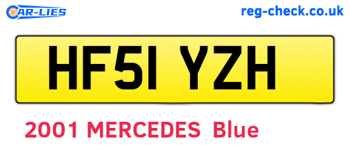 HF51YZH are the vehicle registration plates.
