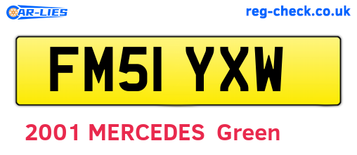 FM51YXW are the vehicle registration plates.