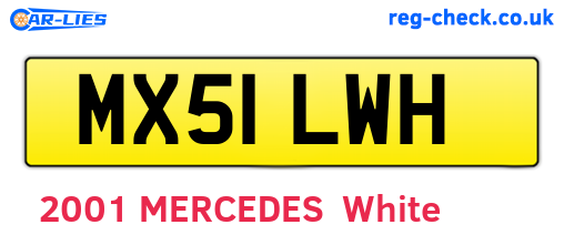 MX51LWH are the vehicle registration plates.