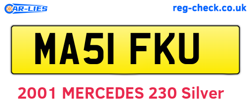 MA51FKU are the vehicle registration plates.