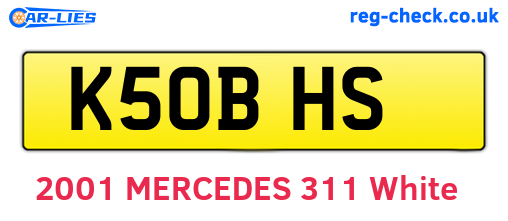 K50BHS are the vehicle registration plates.