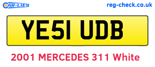 YE51UDB are the vehicle registration plates.