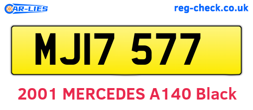 MJI7577 are the vehicle registration plates.