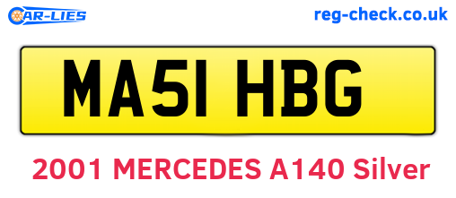MA51HBG are the vehicle registration plates.