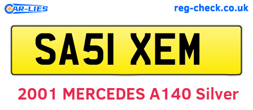 SA51XEM are the vehicle registration plates.