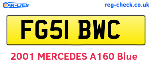 FG51BWC are the vehicle registration plates.