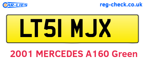 LT51MJX are the vehicle registration plates.