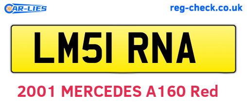 LM51RNA are the vehicle registration plates.