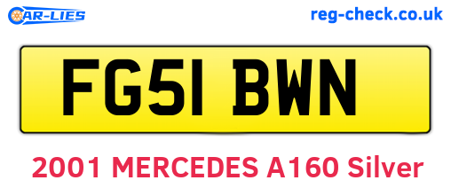 FG51BWN are the vehicle registration plates.