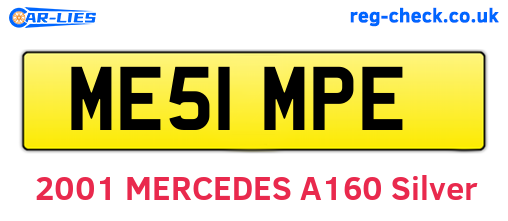 ME51MPE are the vehicle registration plates.
