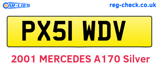 PX51WDV are the vehicle registration plates.
