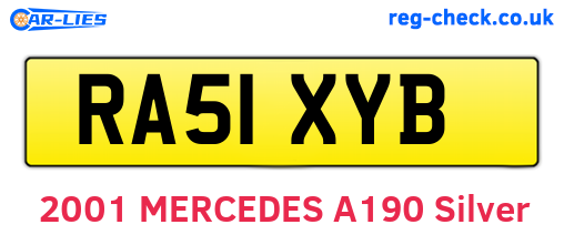 RA51XYB are the vehicle registration plates.