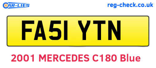 FA51YTN are the vehicle registration plates.