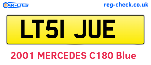 LT51JUE are the vehicle registration plates.