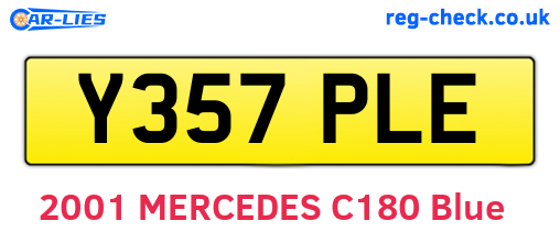 Y357PLE are the vehicle registration plates.