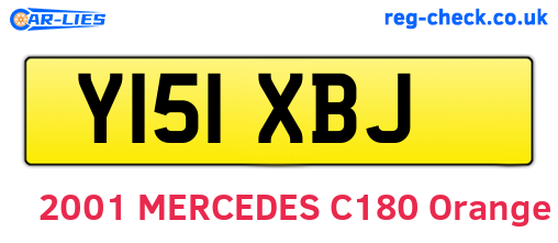 Y151XBJ are the vehicle registration plates.