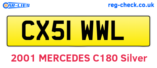 CX51WWL are the vehicle registration plates.