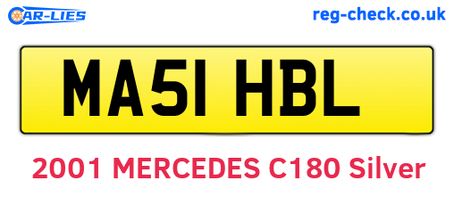 MA51HBL are the vehicle registration plates.
