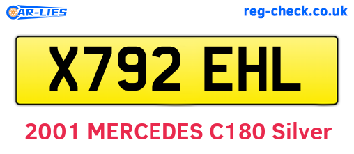 X792EHL are the vehicle registration plates.