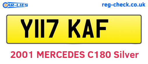 Y117KAF are the vehicle registration plates.