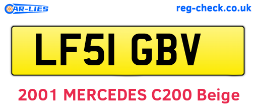 LF51GBV are the vehicle registration plates.