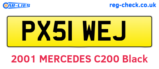 PX51WEJ are the vehicle registration plates.